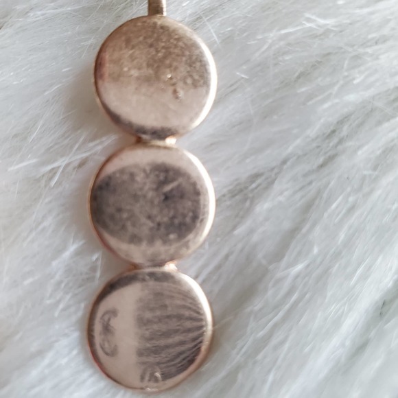 New Women's Triple Plated Disc Drop Earrings Gold-Tone - Picture 2 of 4